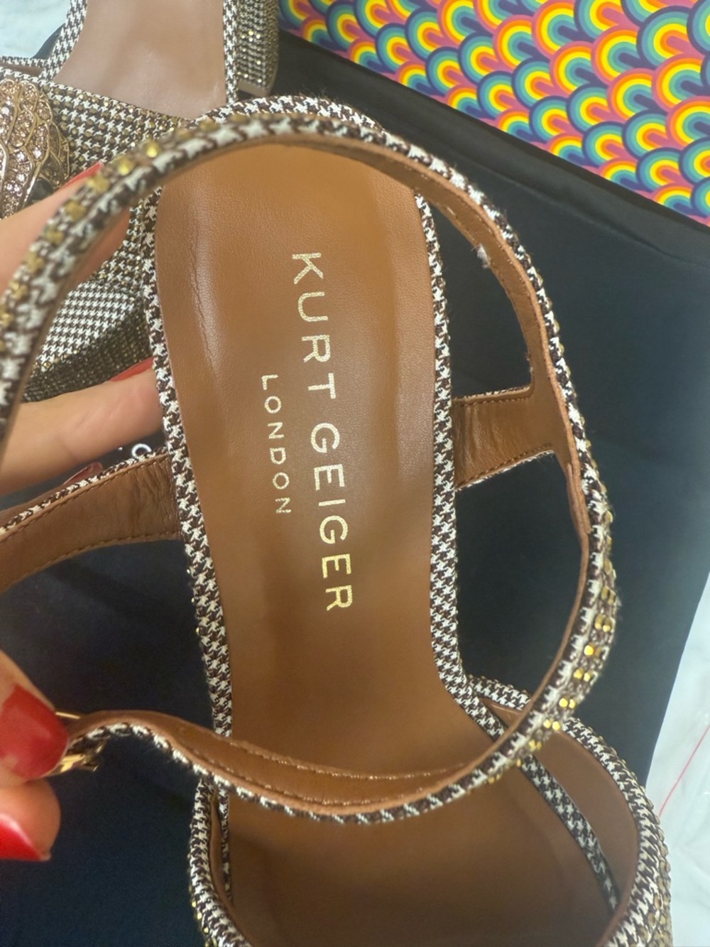 Kurt Geiger Gold Metallic Platform Block Heel ❤️❤️❤️ - Picture 9 of 17